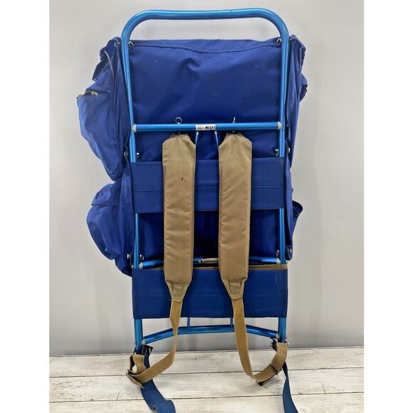Vintage Blue World Famous Everest #231 Hiking Backpack & Magnesium Frame BLUE - Picture 2 of 12